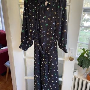 Ann Taylor Floral belted shirt dress
